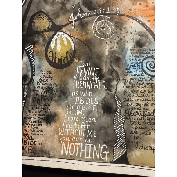 Original Watercolor Painting 9x12 Bible Verse John 15 - Picture 2 of 4